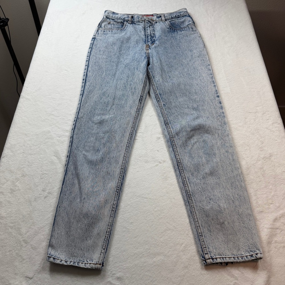 Bonjour Acid Wash Jeans Womens 11/12 Blue Good Vintage High Rise Tapered Leg
